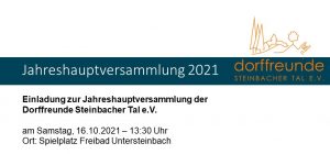 Read more about the article Einladung zur Jahreshauptversammlung 2021