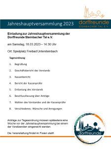 Read more about the article Jahreshauptversammlung 2023