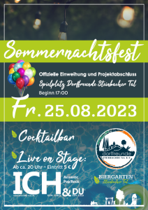 Read more about the article Einweihung und Projektabschluss Spielplatz im Rahmen des Sommernachtsfestes 2023